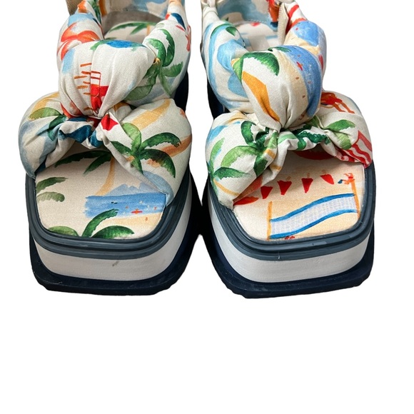 Copacabana Scarf Print Puffy Platform Sandal FARM RIO Size 8 and 9 New - Picture 13 of 15
